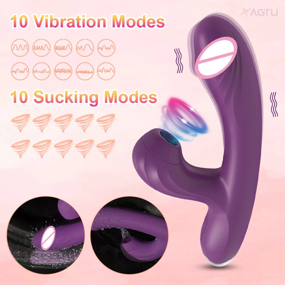 Clitoral Sucking G-spot Vibrator Dildo with Heating Function - HeartCaptor