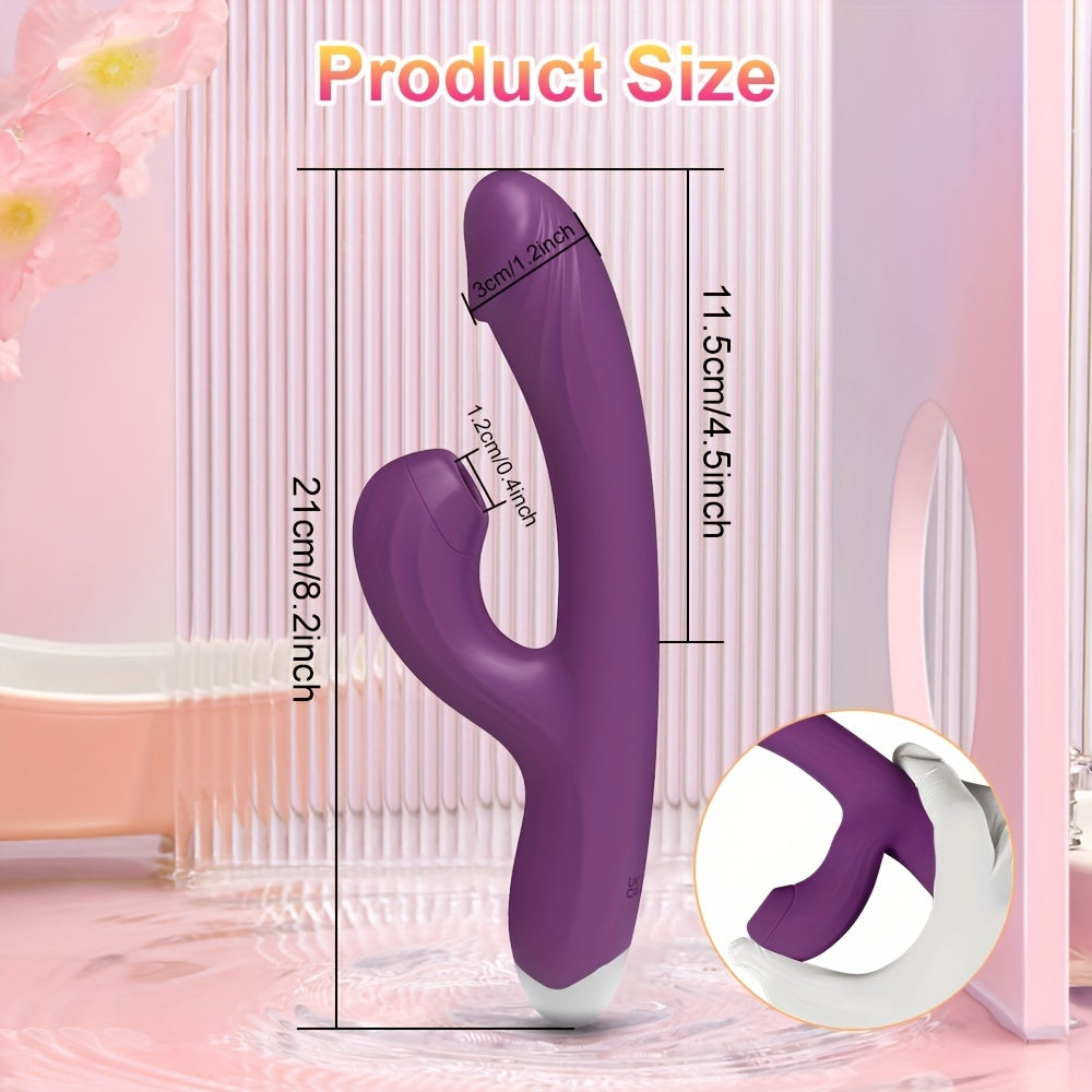 Heating G-Spot Vibrator with Suction Clitoris Massage Stick - HeartCaptor