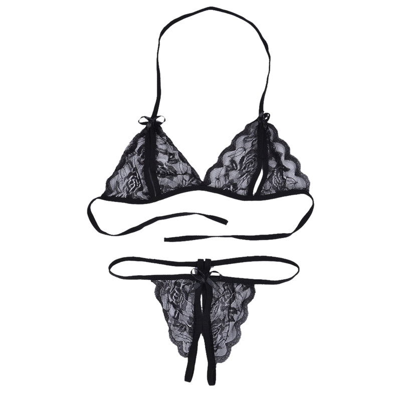 Floral Lace Transparent Lingerie Set for Women - HeartCaptor