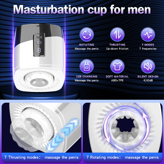 Bruce 7-Function Telescopic Male Stroker with Rotating Thrust