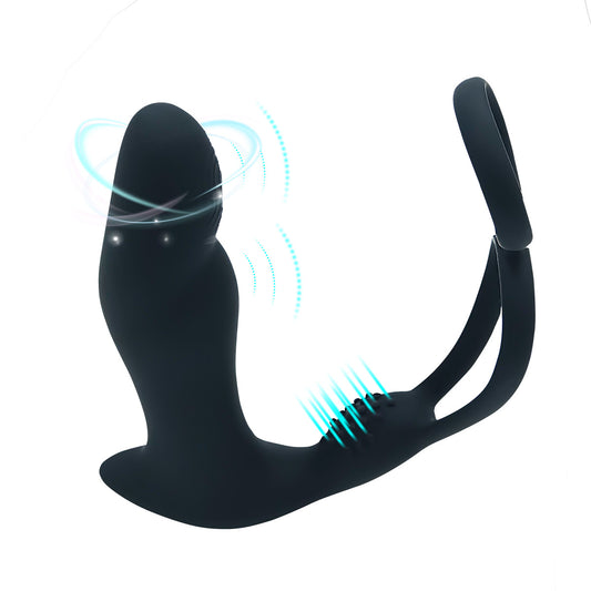 Advanced Prostate Massager with Delay Ejaculation Cock Ring for Enhanced Pleasure