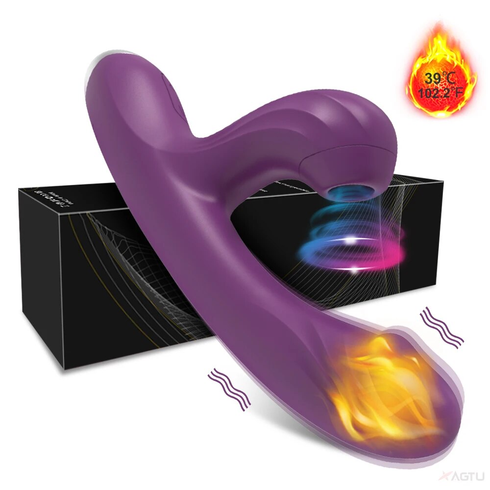 Clitoral Sucking G-spot Vibrator Dildo with Heating Function - HeartCaptor