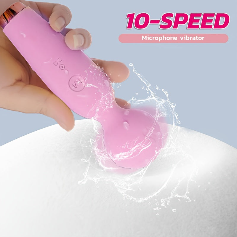 10 Modes AV Stick Vibrator, Waterproof USB Rechargeable Wand Massager - HeartCaptor