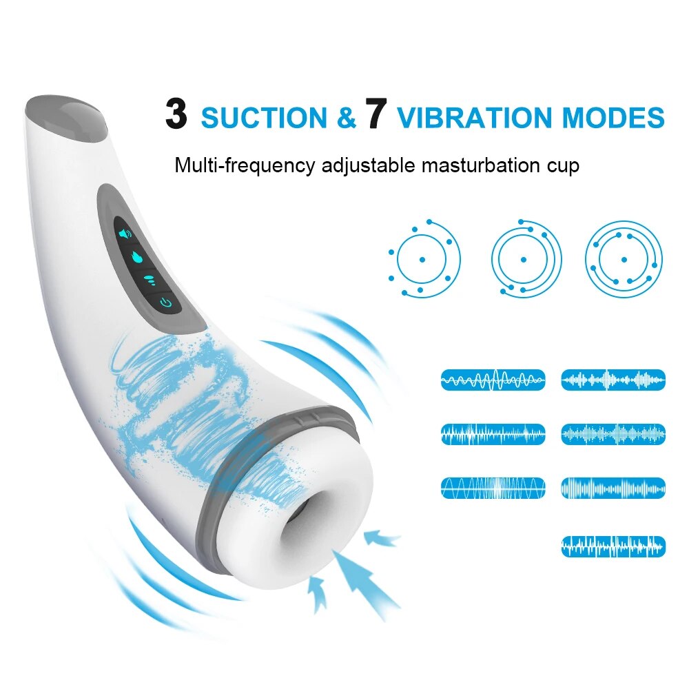 Male Automatic Sucking Masturbation Cup with Heating and Vibrating Functions - HeartCaptor