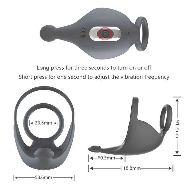 Bluetooth Penis Ring Vibrator for Men Masturbator Chastity App Control - HeartCaptor