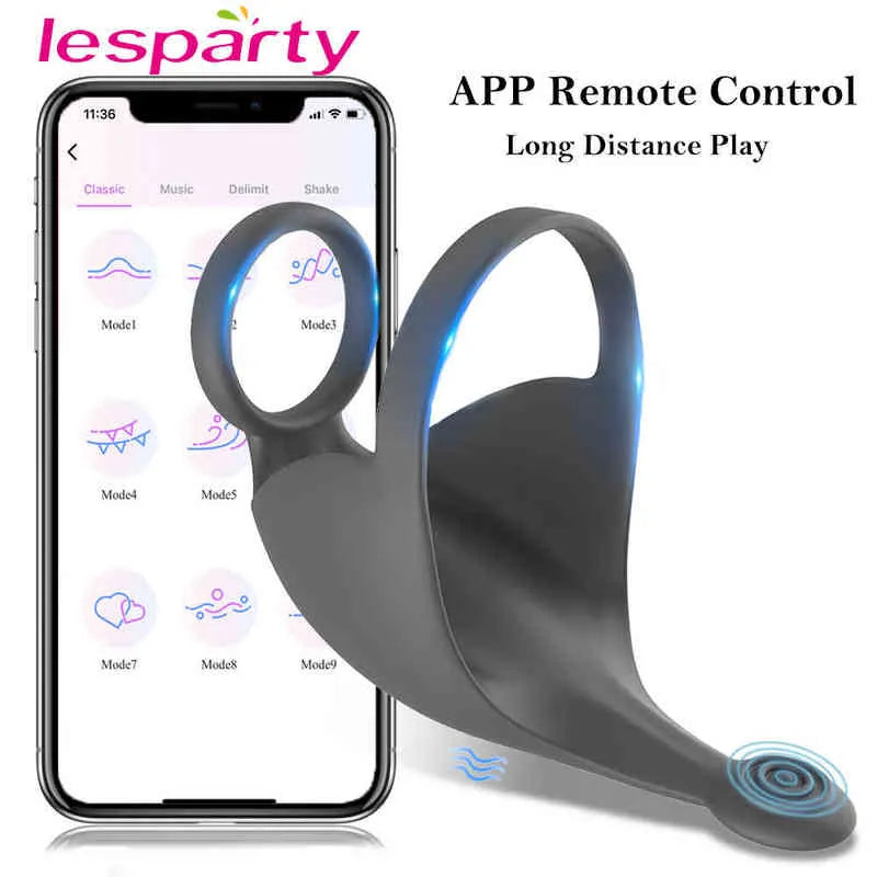 Bluetooth Penis Ring Vibrator for Men Masturbator Chastity App Control - HeartCaptor